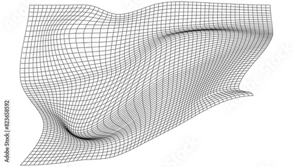 Fototapeta Distorted Linear Vector Grid with Adjustable Stroke Weight