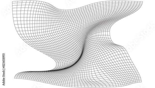 Fototapeta Distorted Linear Vector Grid with Adjustable Stroke Weight