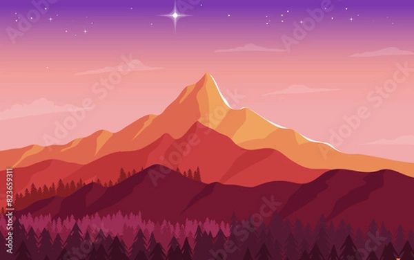 Obraz Vector Colourful Landscape Illustration