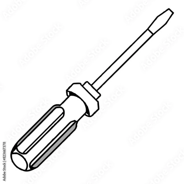 Obraz screwdriver isolated on white vector illustration icon