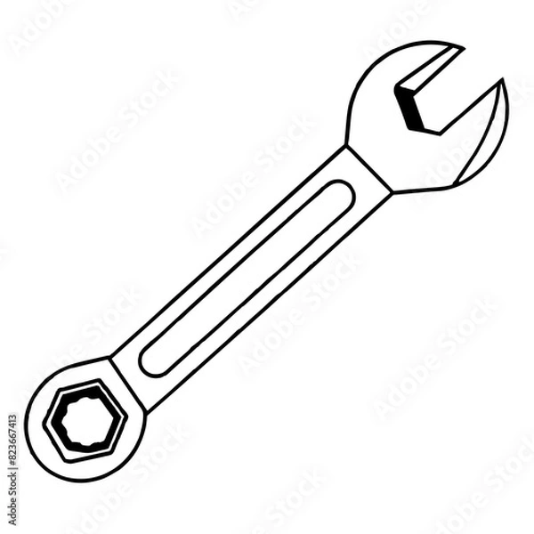 Obraz wrench and spanner vector illustration icon