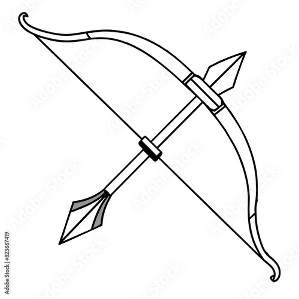 Obraz bow and arrow vector illustration icon
