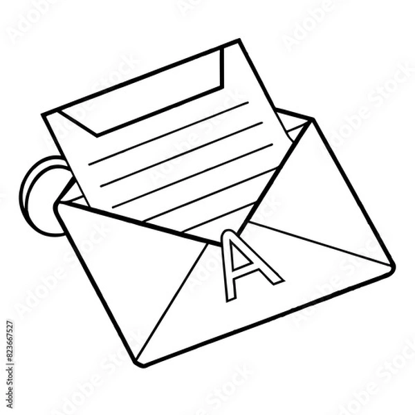 Fototapeta envelope and letter vector illustration icon