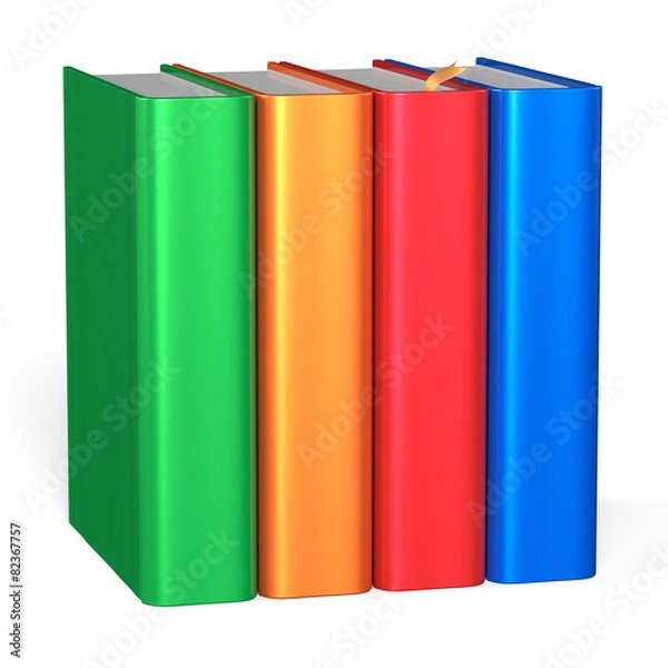 Fototapeta Books educational four textbooks bookshelf bookcase row