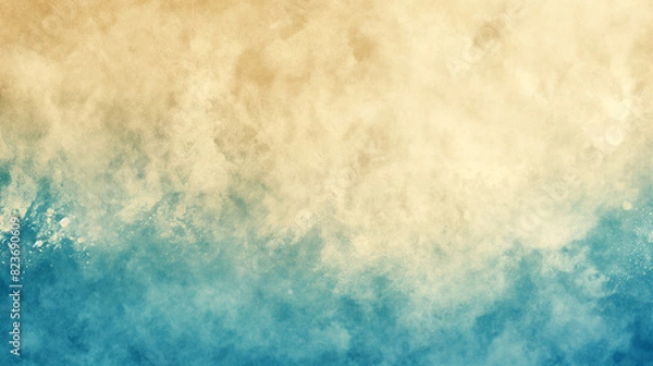 Fototapeta This abstract background features a smooth gradient transition from warm beige to cool teal. The subtle textured surface adds depth and creates a serene atmosphere, perfect for calm visuals