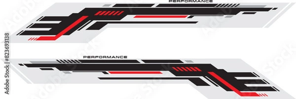 Obraz Sport racing stripes car stickers modification vinyl decal template
