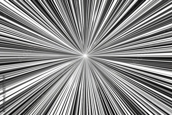 Fototapeta Abstract silver light burst background with radial lines