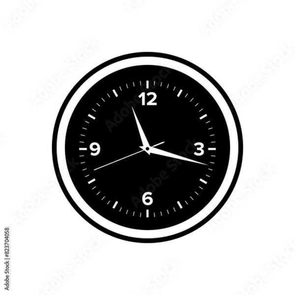 Fototapeta Watch, Time icon, Wall Clock Flat Vector Icon