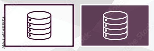 Fototapeta data outline icon. Linear vector from business concept. Thin line black and white data icon isolated on white and dark background