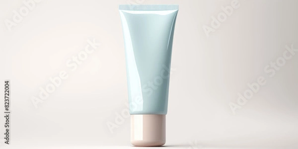Fototapeta Blank Skincare Tube on a Plain Background for Branding Mockup