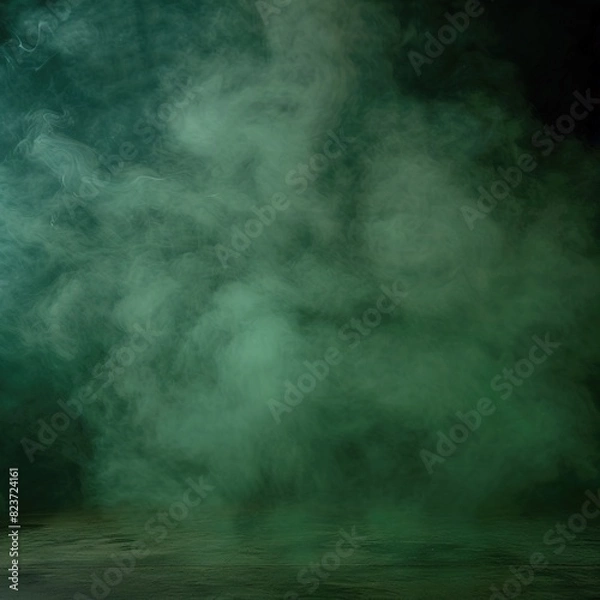 Obraz Smoke on green background