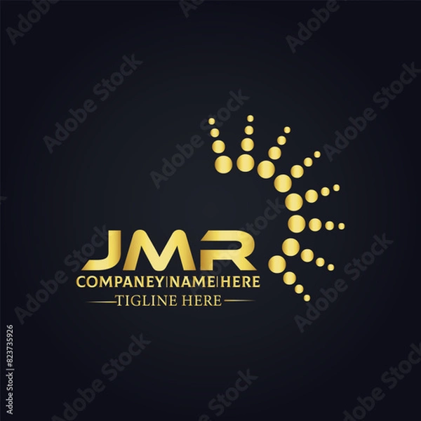 Fototapeta JMR logo. J M R design. White JMR letter. JMR, J M R letter logo design. J M R letter logo design in FIVE, FOUR, THREE, style. letter logo set in one artboard. J M R letter logo vector design.