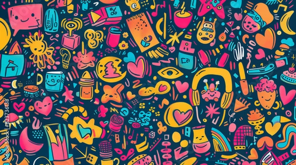 Fototapeta Vibrant Collection of Back to School Doodles
