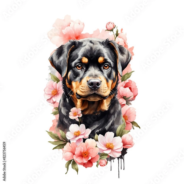 Fototapeta dog with flower