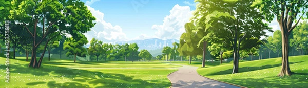 Fototapeta Public Parks: Focus on public parks, green spaces, and botanical gardens, showcasing the city's commitment to urban greenery and nature preservation