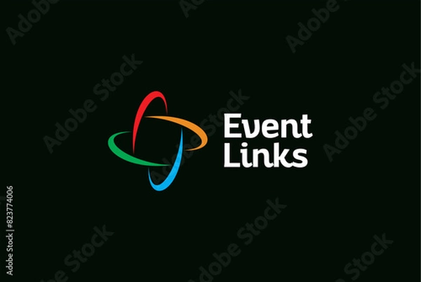 Fototapeta science logo Colorful event links logo design and business name ideas 