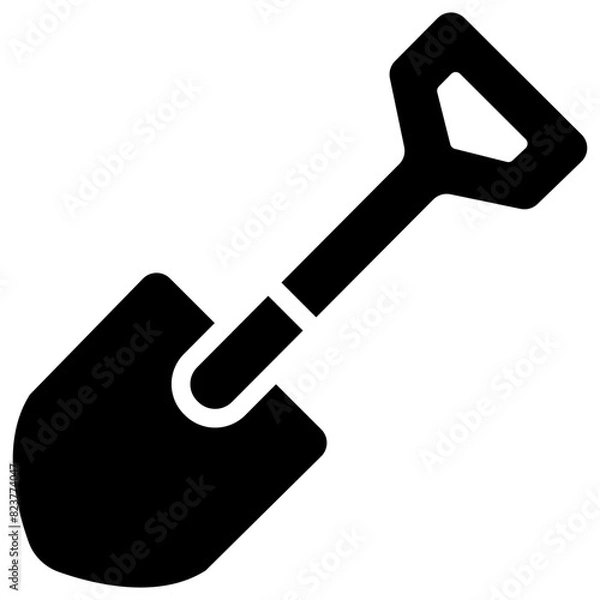 Fototapeta shovel solid icon