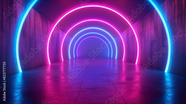 Fototapeta Glowing Futuristic Product Display Stand Podium Background

