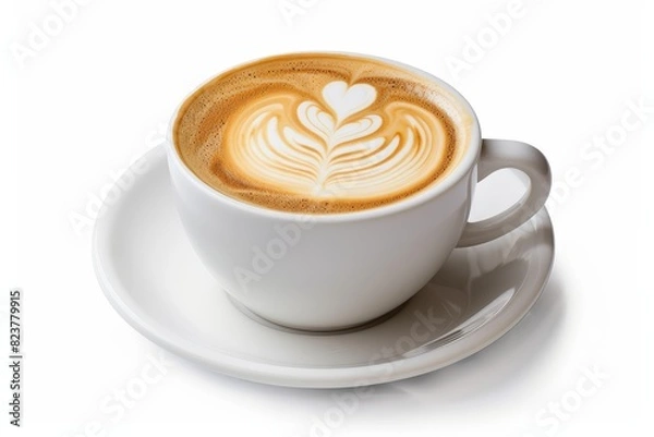 Fototapeta coffee latte white background