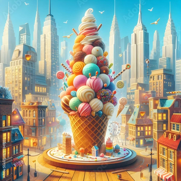 Fototapeta Multiple scope of ice cream 
