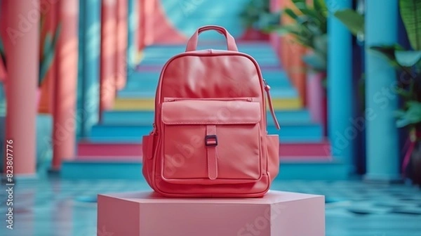 Fototapeta A stylish and functional backpack is the perfect companion for your everyday adventures