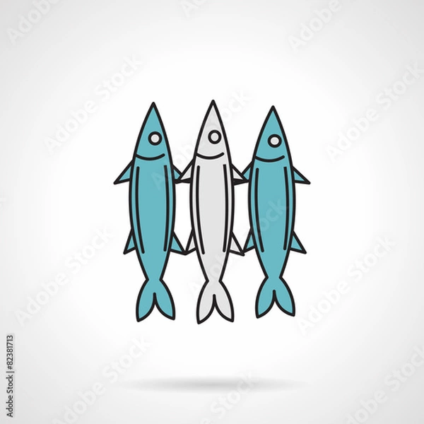 Fototapeta Flat vector icon for fish