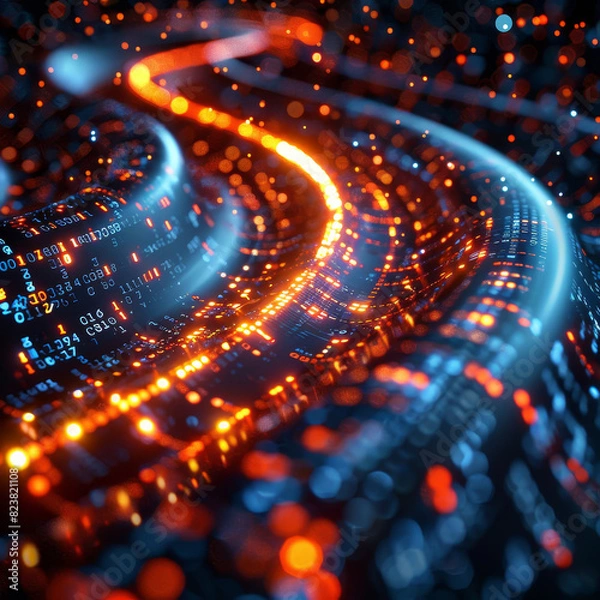 Fototapeta Abstract tech design: ideal for AI, neural networks, data projects.