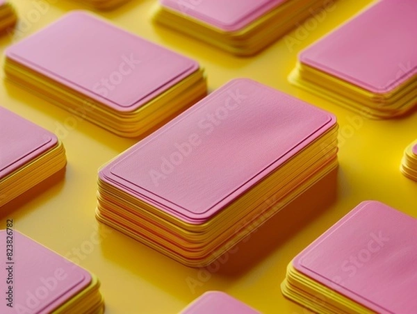 Fototapeta Color business cards. An empty business card. High quality photo. Generated by AI
