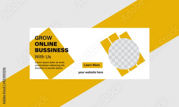 Fototapeta Digital marketing agency and corporate  facebook cover template
