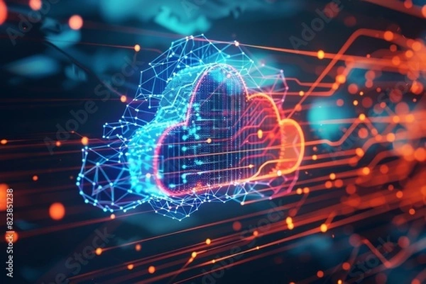 Fototapeta Innovative Cloud Computing Solutions with Advanced Security and Data Encryption