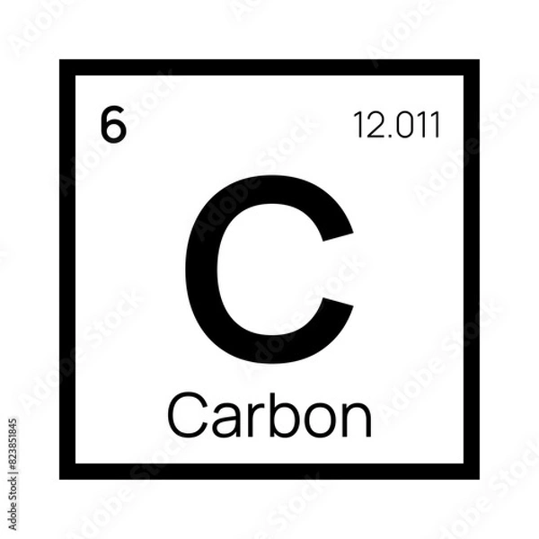 Obraz Carbon chemical element of the periodic table. Vector isolated symbol C