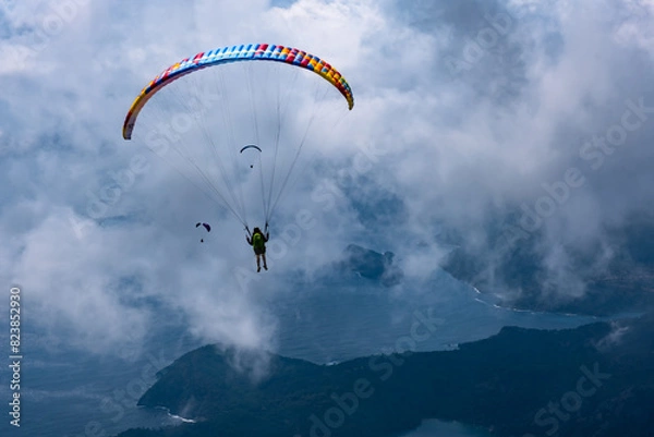 Obraz paragliding in the sky