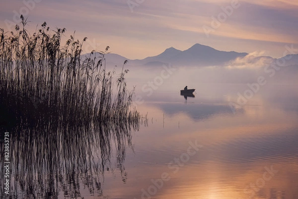 Obraz sunrise over the lake