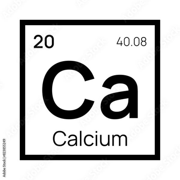 Obraz Calcium chemical element of the periodic table. Vector isolated symbol Ca