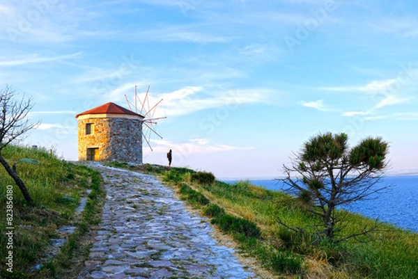 Obraz Bozcaada windmill and a beautiful view