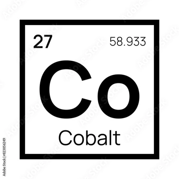 Fototapeta Cobalt chemical element of the periodic table. Vector isolated symbol Co