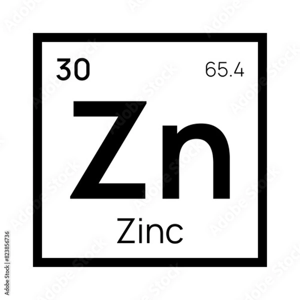 Fototapeta Zinc chemical element of the periodic table. Vector isolated symbol Zn