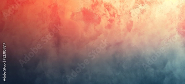 Fototapeta A beautiful abstract background resembling cloudy skies with a transition from deep blue to fiery red hues. Perfect for atmospheric designs, digital art, and presentations.