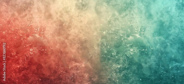 Fototapeta Abstract gradient with texture, red to teal color shift, smooth and grainy