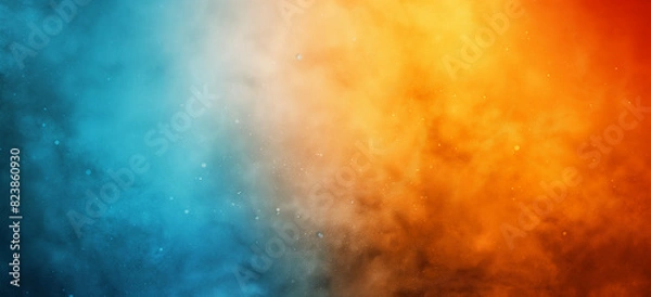 Fototapeta A smooth gradient background transitions from warm orange to cool blue, creating a harmonious and visually appealing shift in tones. Ideal for modern, vibrant designs and digital art.