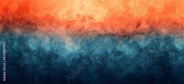 Fototapeta Yellow, Orange and Deep Blue colour Gradient Summer Defocused Blurred Motion Abstract Background, Widescreen, Horizontal