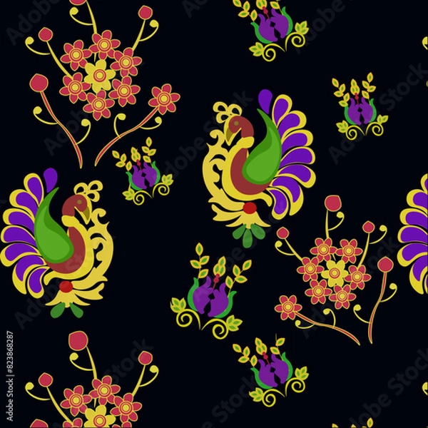 Fototapeta Seamless colorful vector illustration pattern