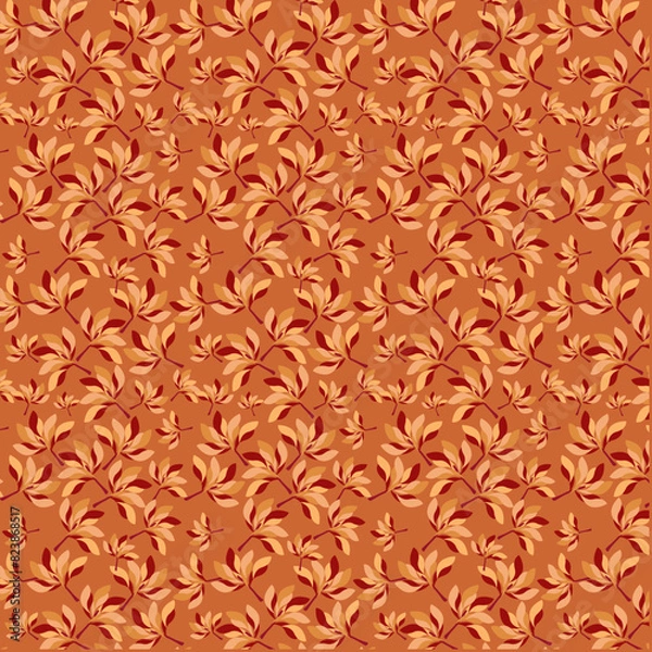 Fototapeta Bright vector illustration in warm colors. Seamless pattern