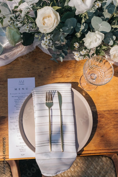 Obraz table setting with flowers