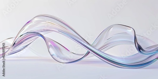 Fototapeta 3d glass streamline design element, abstract pipe shaped wave, 3d rendering. .