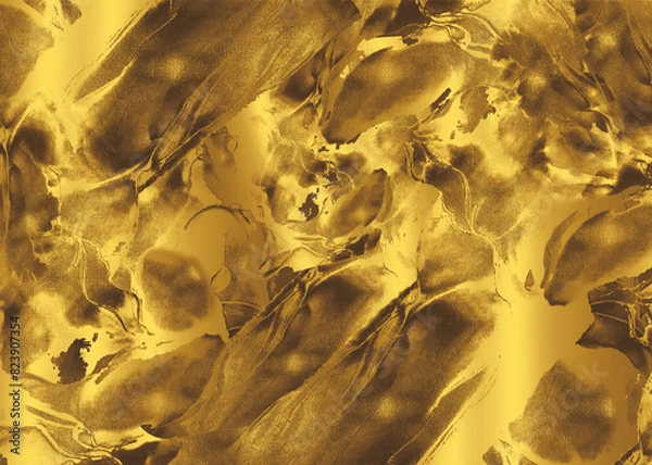 Obraz Golden Abstract  decorative paper texture  background  for  artwork  - Illustration