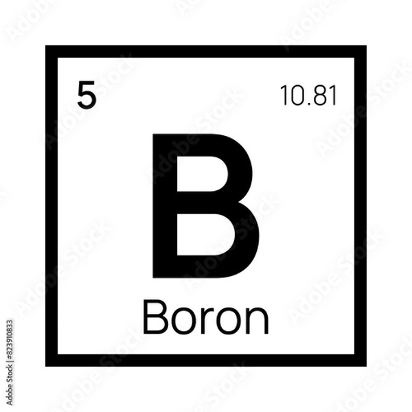 Obraz Boron chemical element of the periodic table. Vector isolated symbol B