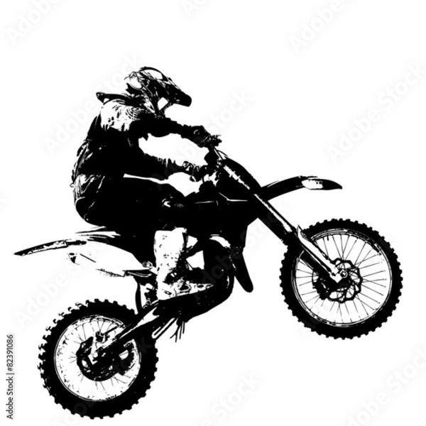 Obraz Rider bierze udział w mistrzostwach motocrossu. Ilustracji wektorowych.