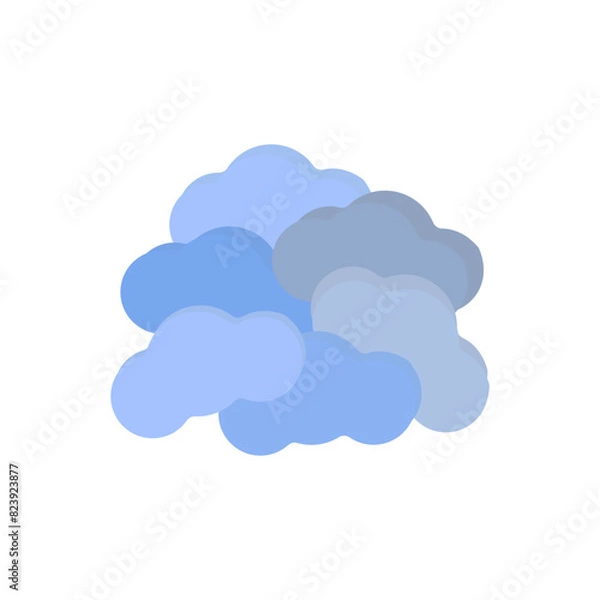 Fototapeta Cloud vector. Cloud with rain and lightning. Thunderstorm weather vector. Weather conditions. Vector cloud template. Storm vector. Vector illustration.