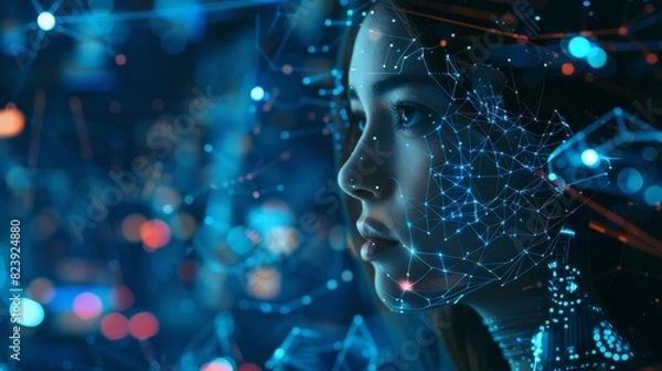 Fototapeta Female Cyborg Portrait